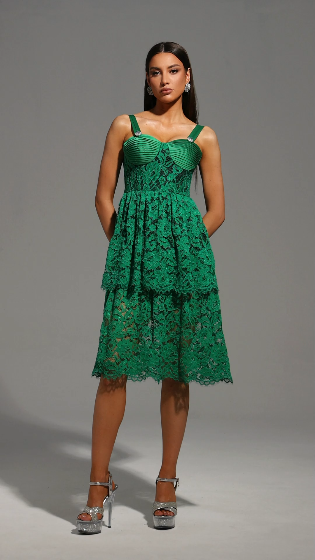 Malaya Mini Dress - Intricate Lace Detailing - Pleated Bodice - Feminine Silhouette - Open Back - Versatile Statement