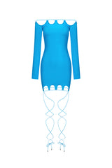 Rebecca Mini Dress - Off-The-Shoulder Neckline - Fitted Silhouette - Cut-Out Detailing - Stretchy Fabric - Night Out Ready