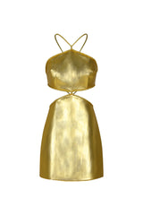 Makayla Makayla Mini Dress - Metallic Pu Fabric - Fine Surface Craftsmanship