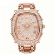 Elena Van Hoef Rose Gold Tonneau Iced-Out Moissanite Watch