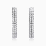 Van Hoef Moissanite Hoop Earrings – 925 Sterling Silver – D Color VVS1 – White Gold Plated