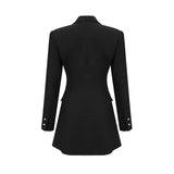 A black blazer with a bowknot detail and cutout design named Justine