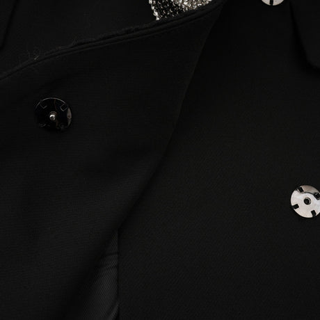 A black blazer with a bowknot detail and cutout design named Justine