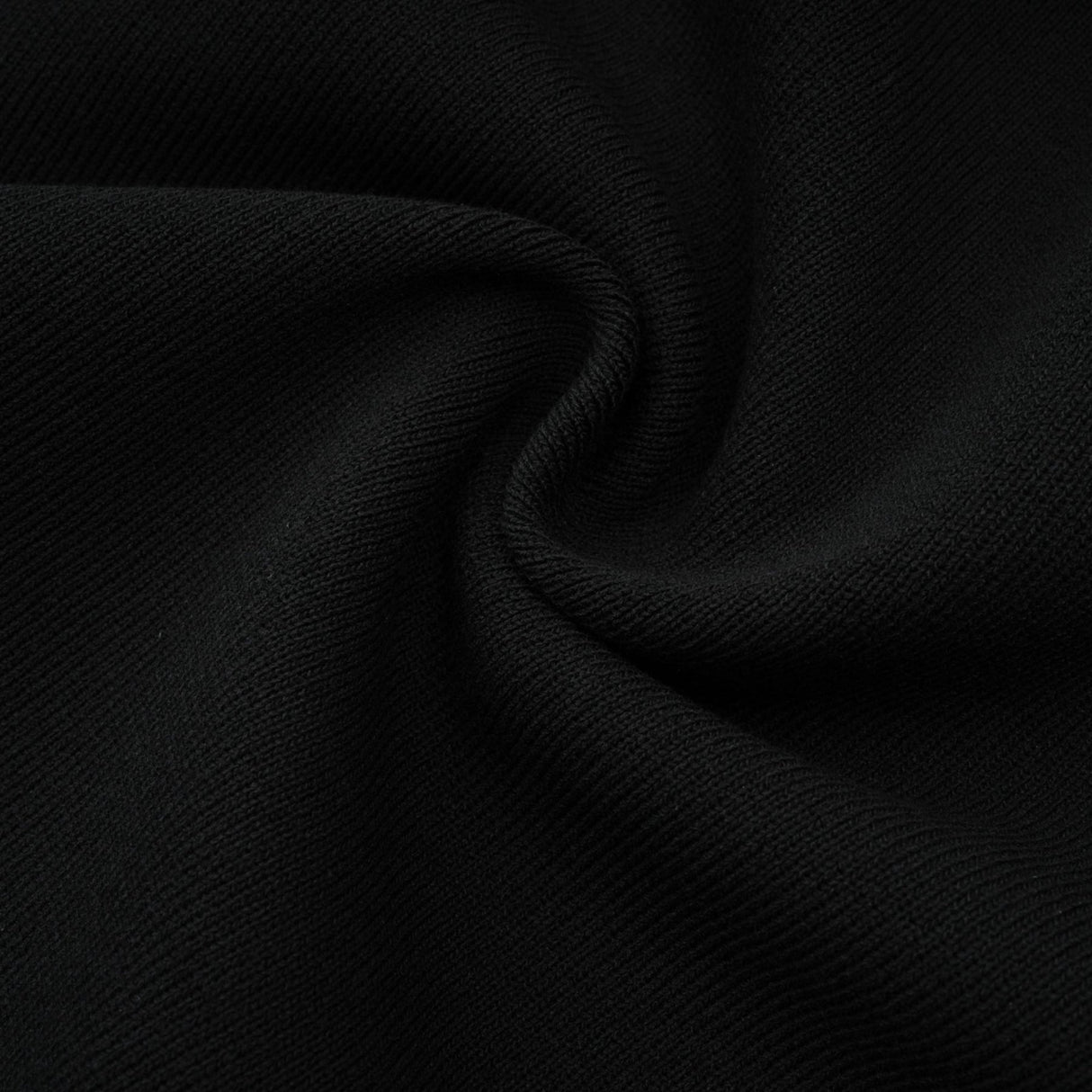 A black knitted mini dress with embellishments and ruffled details named Fabienne