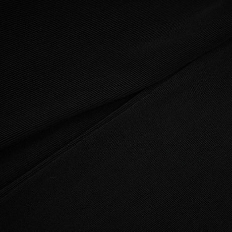 A long black hooded maxi dress with floral applique details named Axelle