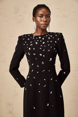 A long black maxi dress with crystal embellishments named Imelda