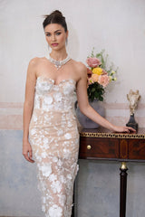A multistrand necklace featuring delicate zircon crystals and lustrous pearls with a layered design