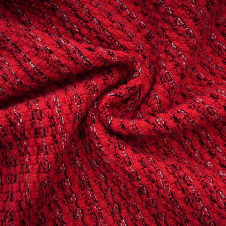 A red knitted midi dress with embellishments named Faustine featuring a fitted silhouette and decorative details