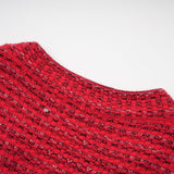 A red knitted midi dress with embellishments named Faustine