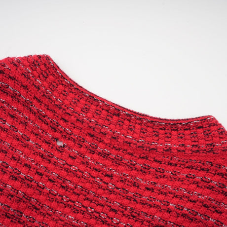 A red knitted midi dress with embellishments named Faustine