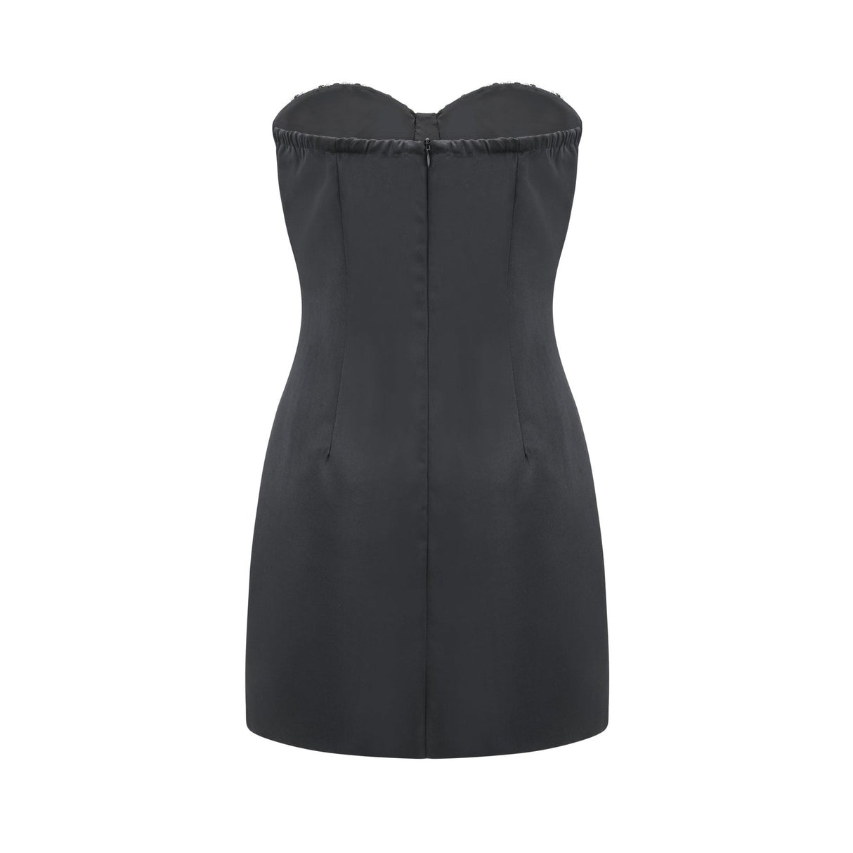 A short black mini dress with crystal embellishments named Emmeline