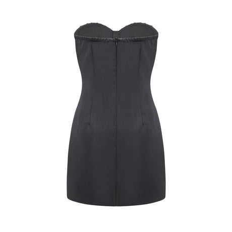 A short black mini dress with crystal embellishments named Emmeline