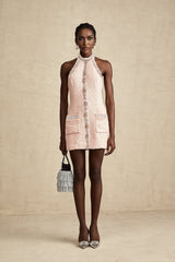 A short halterneck mini dress with crystal embellishments named Louise
