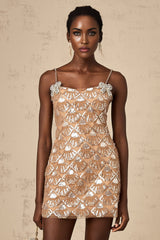 A short sparkling mini dress with sequin embellishments called Edvige