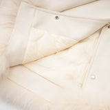 A white short coat made of suede with fur padding and a padded design Cecile brand outerwear for cold weather