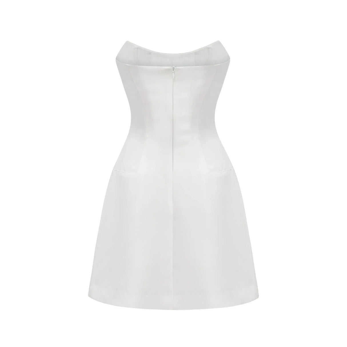 Abigail Mini Dress - Sleeveless Off the Shoulder Embellished Rear Zip Fastening