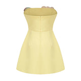 Abigail Yellow Floral Embroidered Mini Dress