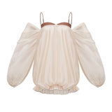 Adalgisa Mini Dress – Bell Sleeves – Pleated Design – Ruffled Trim