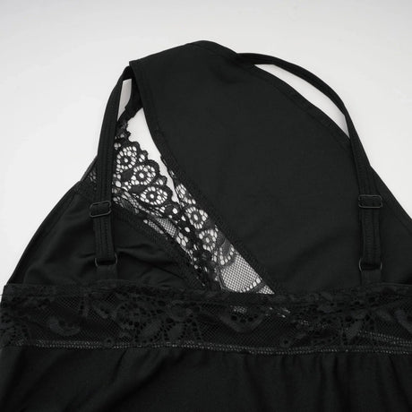 Addison Mini Dress - One - Shoulder Style - Lace and Cut - Out Detailing - Side Split - Asymmetric Hem
