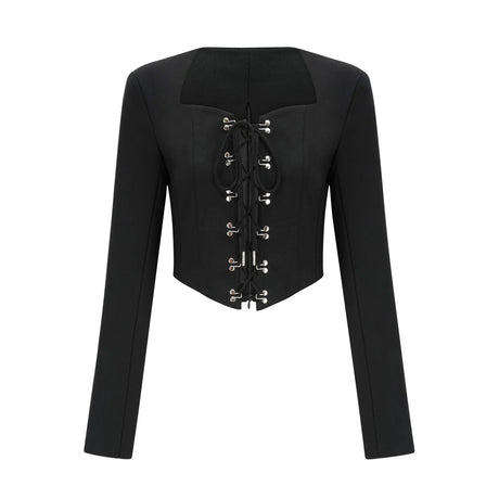 Adelaide Jacket - Corset Style - Long Sleeves - Lace - Up Fastening - Cropped Design