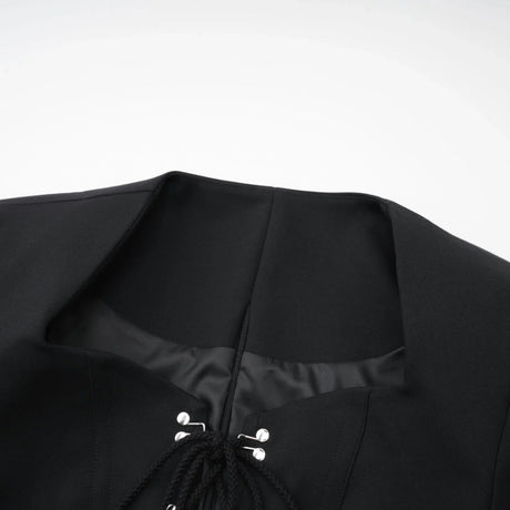 Adelaide Jacket - Corset Style - Long Sleeves - Lace - Up Fastening - Cropped Design