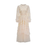 Adelaide Maxi Dress Floral - Embroidered Tulle & Ruffles