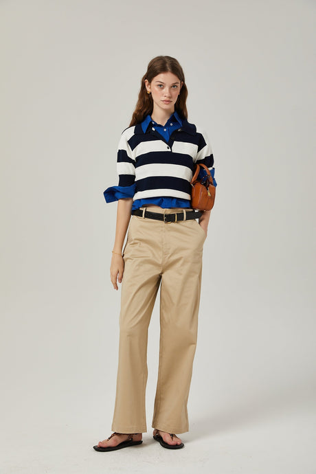 Adèle colorblock striped shirt