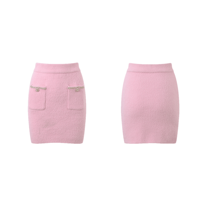 Annie Jacket & Skirt Annie Pink Faux Pearl Embellished Matching - modified image