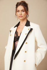 Adelyn Blazer - Timeless Design - Color - Blocked Style - Tone Buttons - Double - Breasted