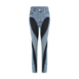 Adelyn Jeans - Stretch Denim Panelled Design Belt Loop Button Fly Pockets