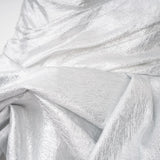 Adina Silver Glossy Asymmetrical Ruched Gown