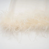 Adrienne White Feather Trim Mini Dress
