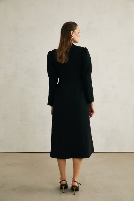 Aëlle black singlebreasted long coat