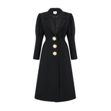 Aëlle black singlebreasted long coat