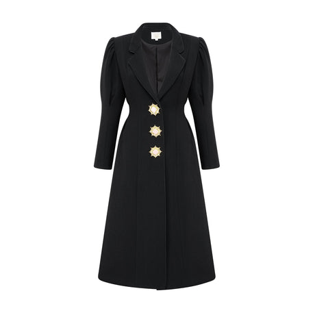 Aëlle black singlebreasted long coat
