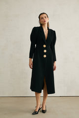Aëlle black singlebreasted long coat