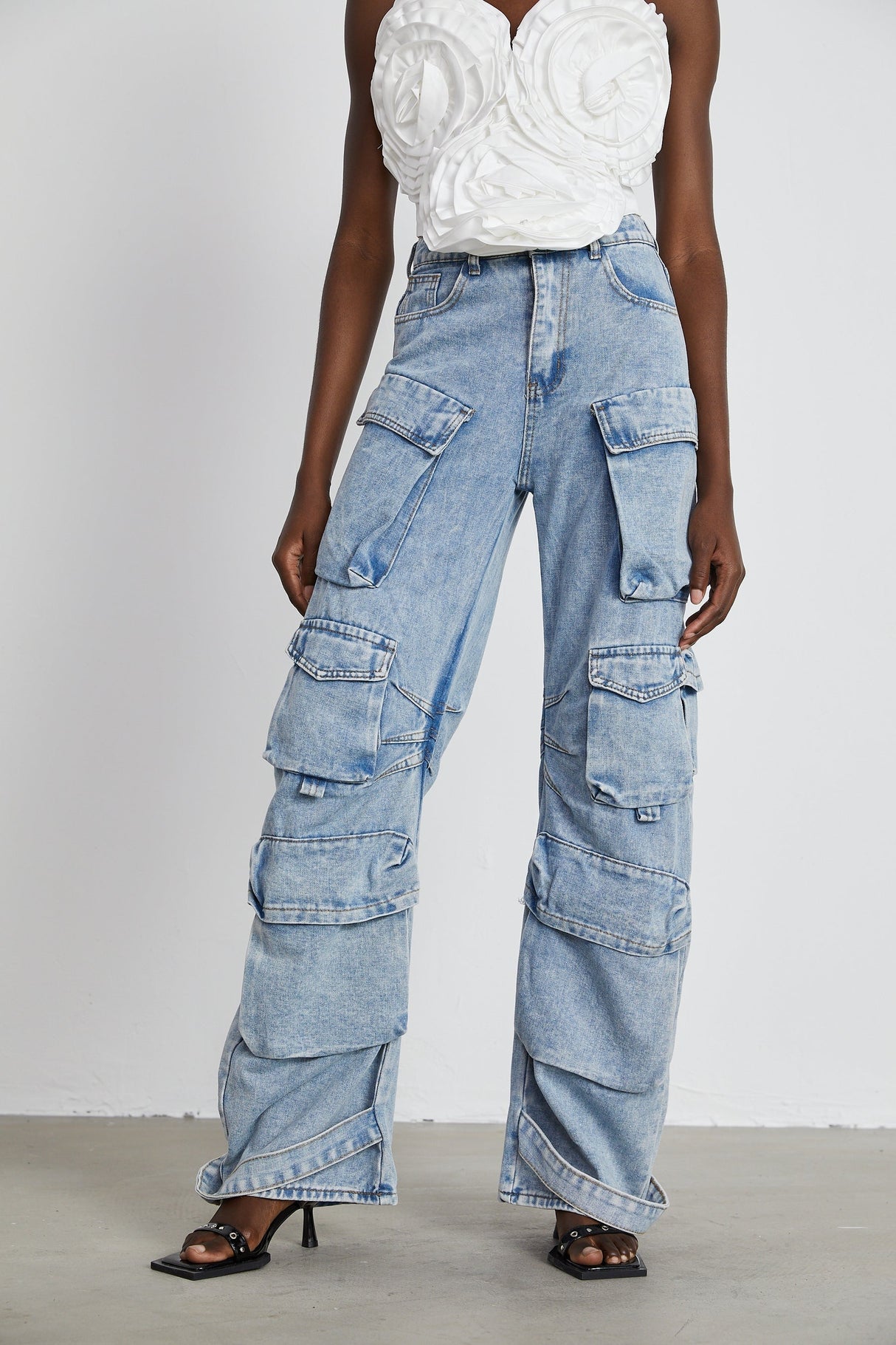 Agathe highwaisted palazzo cargo trousers