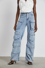 Agathe highwaisted palazzo cargo trousers