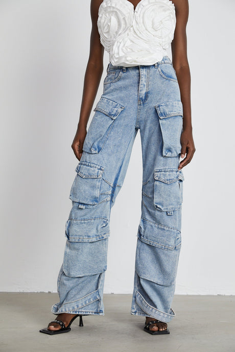 Agathe highwaisted palazzo cargo trousers