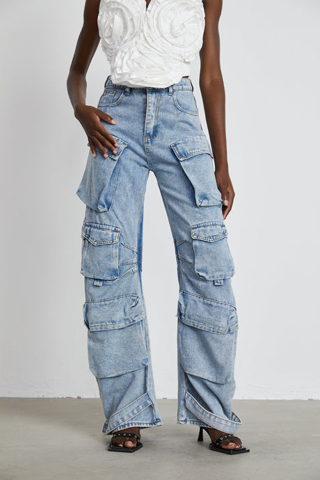 Agathe highwaisted palazzo cargo trousers