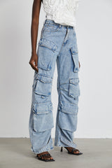 Agathe highwaisted palazzo cargo trousers