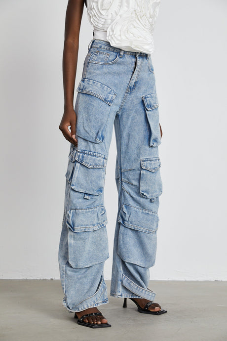 Agathe highwaisted palazzo cargo trousers