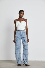 Agathe highwaisted palazzo cargo trousers