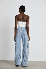Agathe highwaisted palazzo cargo trousers