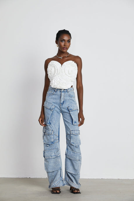 Agathe highwaisted palazzo cargo trousers