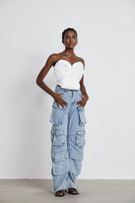 Agathe highwaisted palazzo cargo trousers