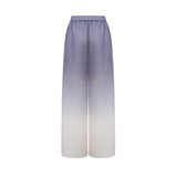 Agathe purple gradient wrinkled blouse  trousers matching set