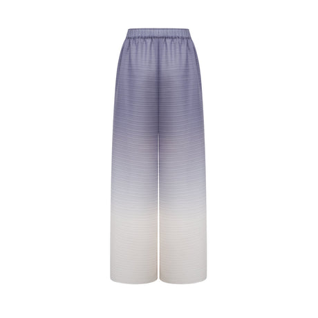 Agathe purple gradient wrinkled blouse  trousers matching set