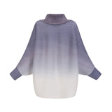 Agathe purple gradient wrinkled blouse  trousers matching set