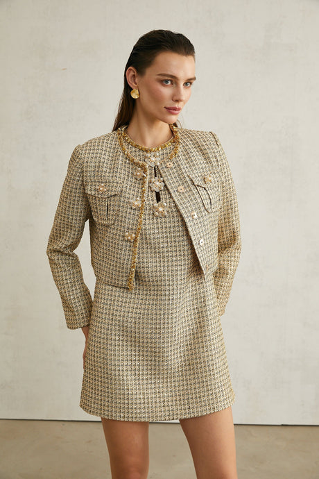Agathe sequinembellished tweed jacket